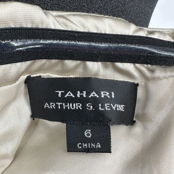 Tahari Womens Strapless Cocktail Dress Size 6 Rhinestones Sequins Party Glam - Picture 4 of 12